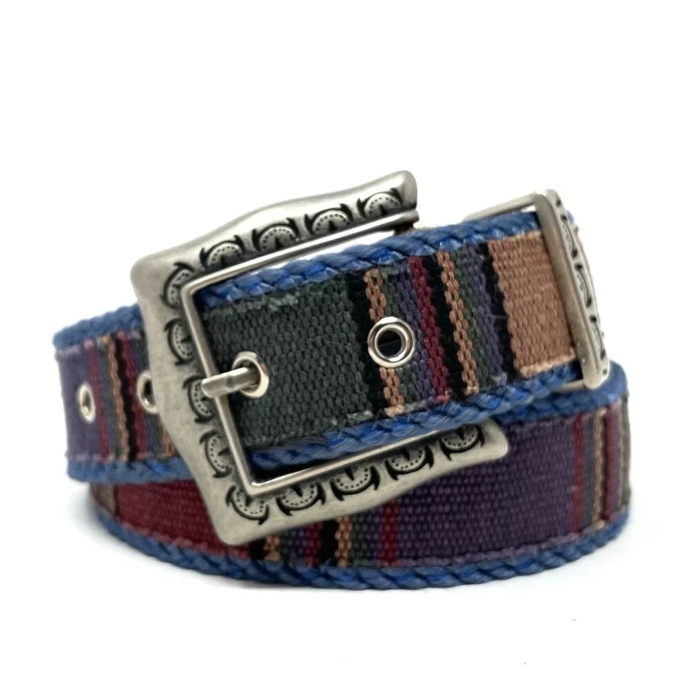 Century Canada Southwestern Belt Size Small Aztec Boho Silver Hardware Sz S